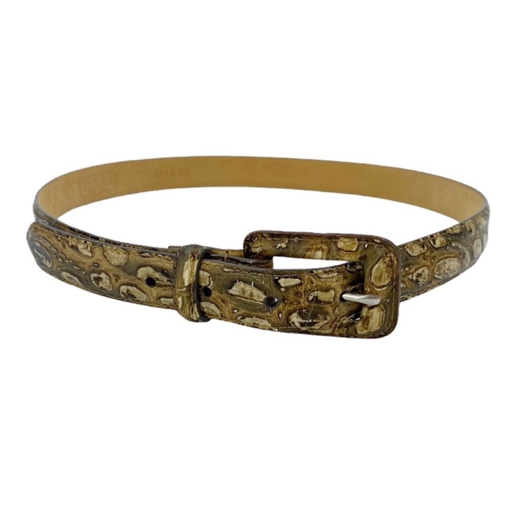 WCM New York | Vintage Python Snakeskin Print Leather Belt Silver Hardware SizeL
